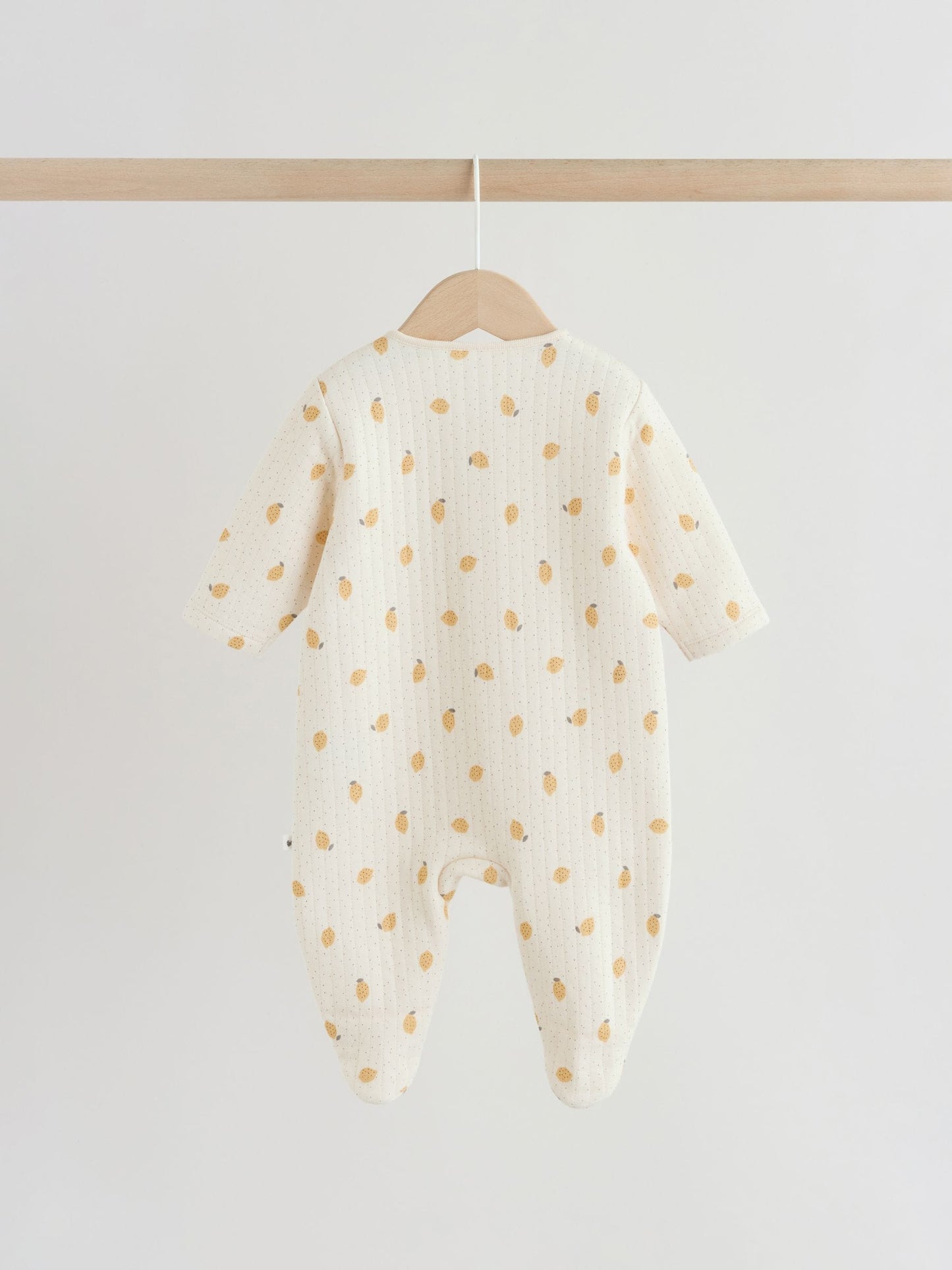 Yellow Quilted Baby Sleepsuits 2 Pack image 4