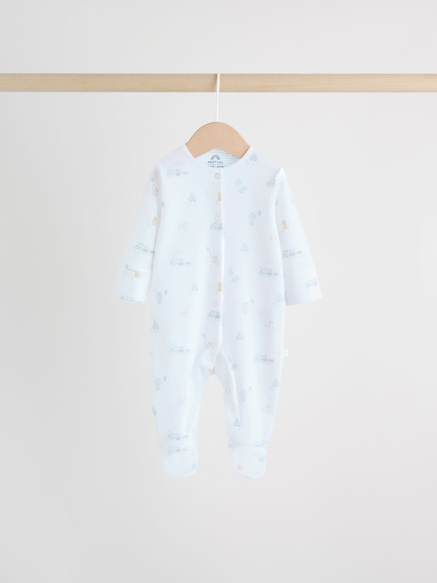 White Baby Sleepsuits 3 Pack (0-2yrs) image 4