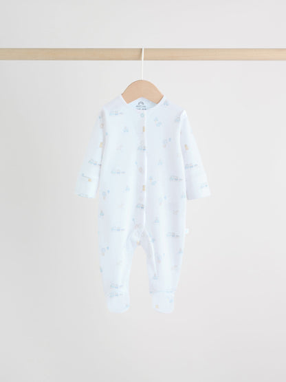 White Baby Sleepsuits 3 Pack (0-2yrs) image 4
