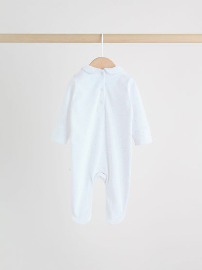 White Baby Sleepsuits 3 Pack (0-2yrs) image 5