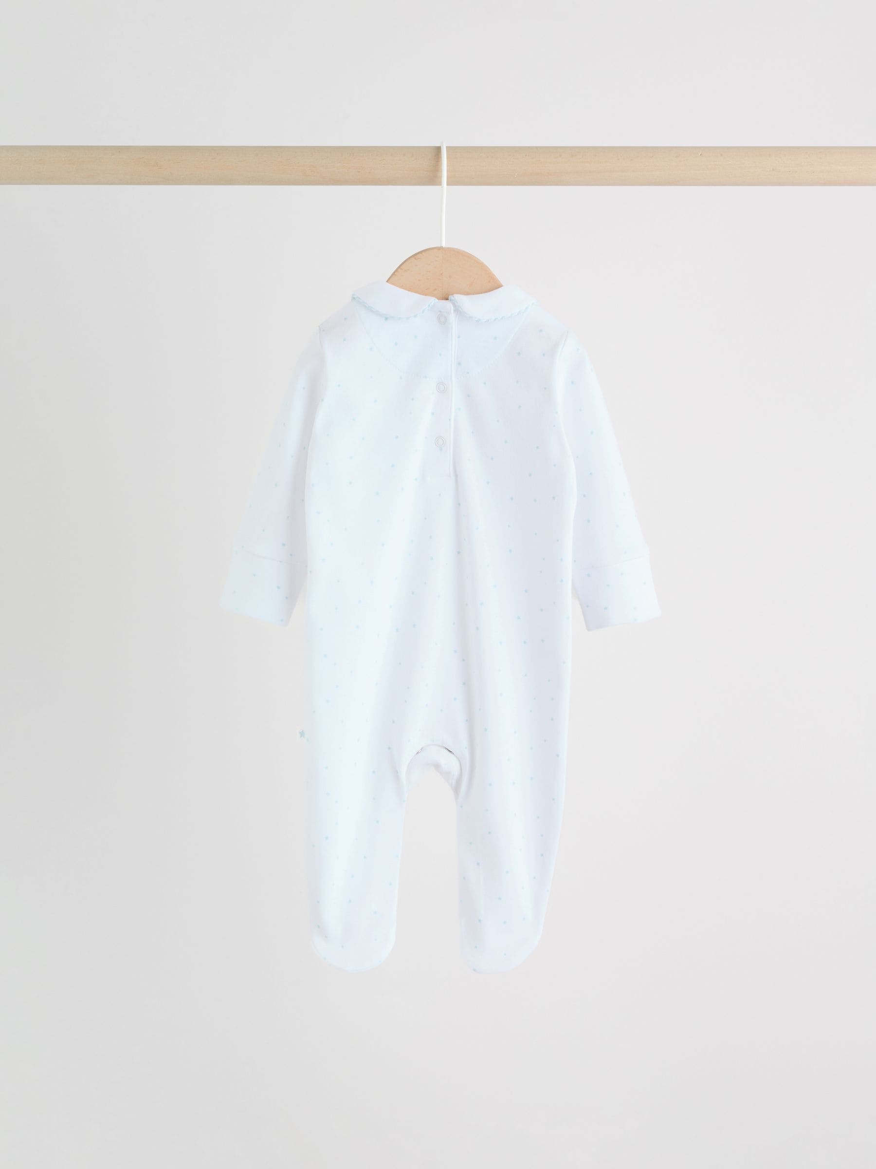 White Baby Sleepsuits 3 Pack (0-2yrs) image 5