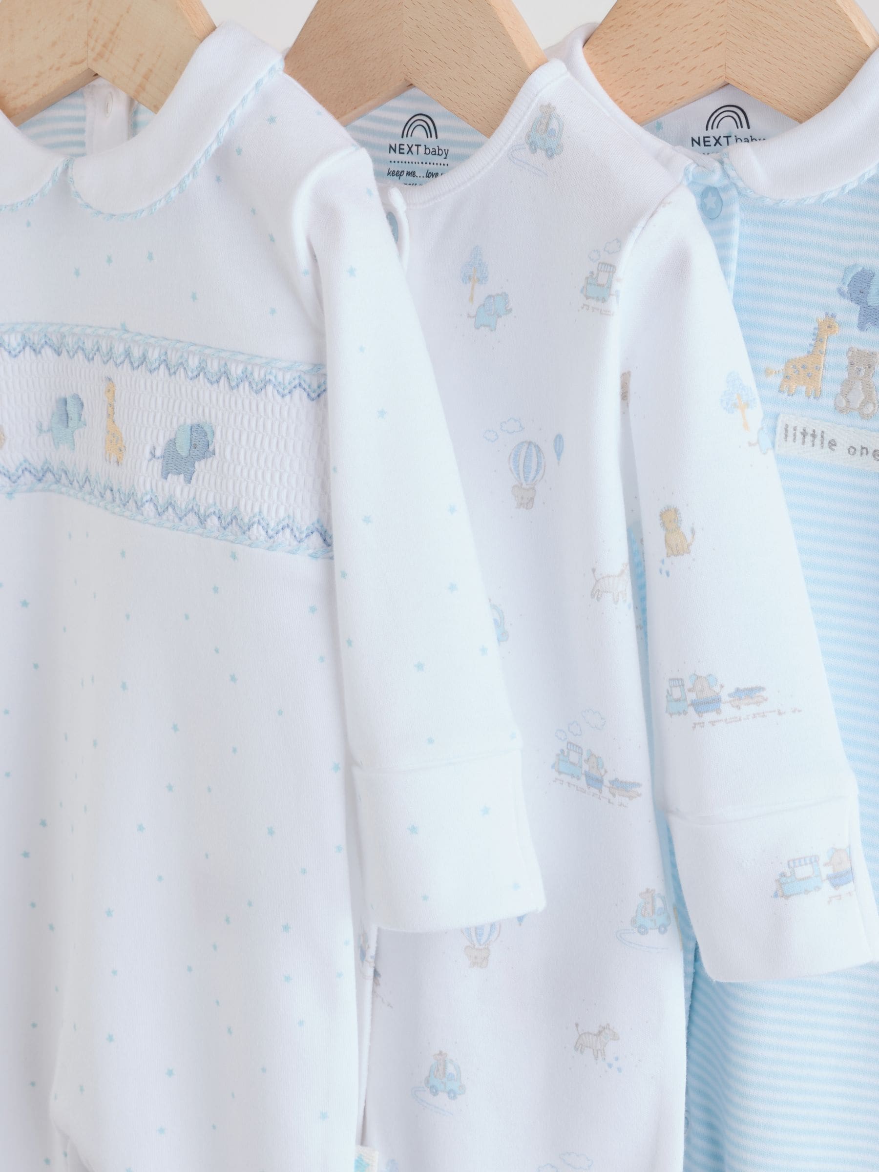 White Baby Sleepsuits 3 Pack (0-2yrs) image 8