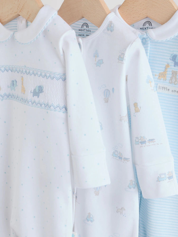 White Baby Sleepsuits 3 Pack (0-2yrs)