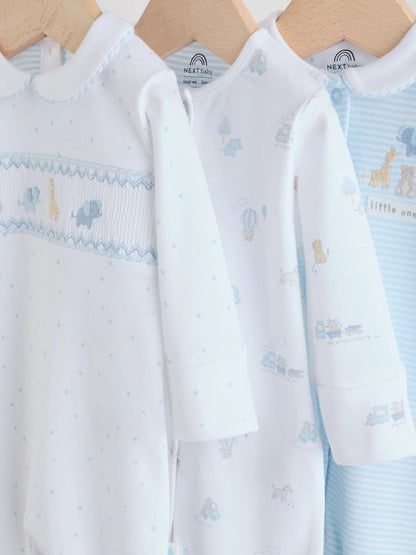 White Baby Sleepsuits 3 Pack (0-2yrs)