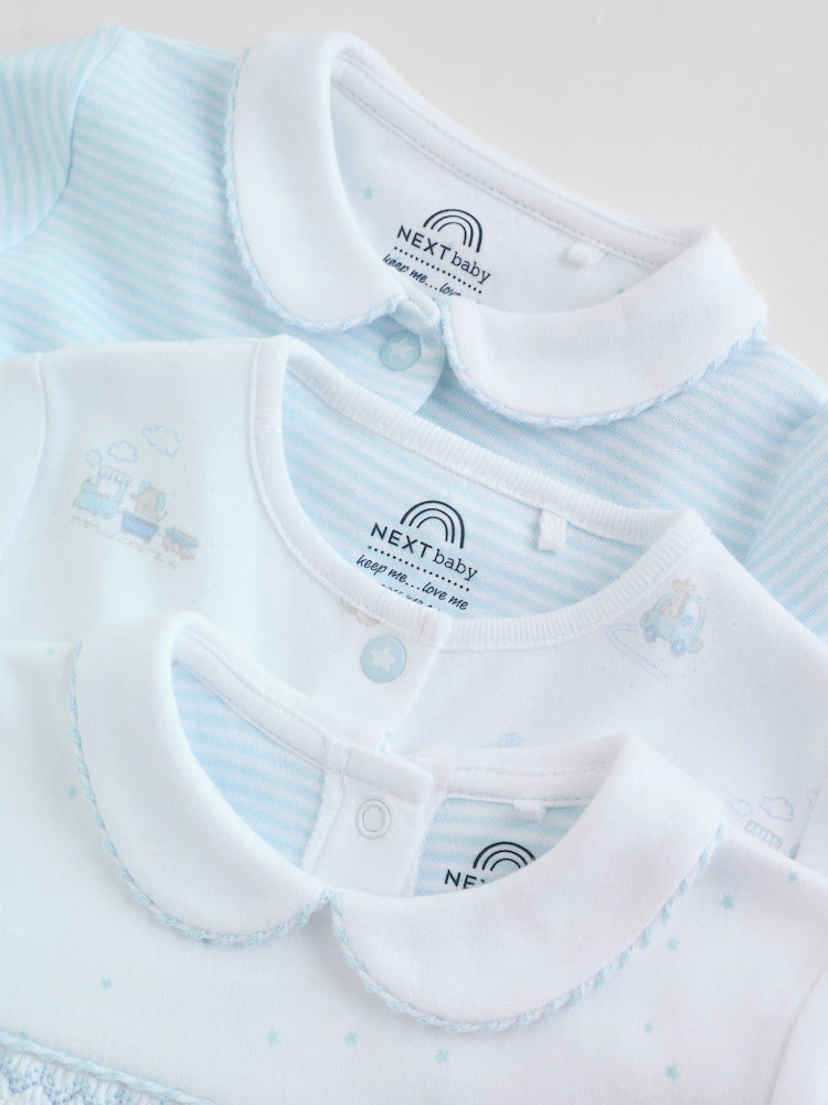 White Baby Sleepsuits 3 Pack (0-2yrs)
