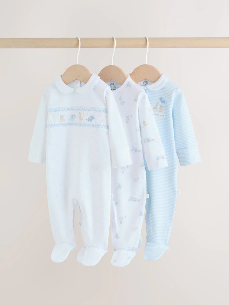 White Baby Sleepsuits 3 Pack (0-2yrs)