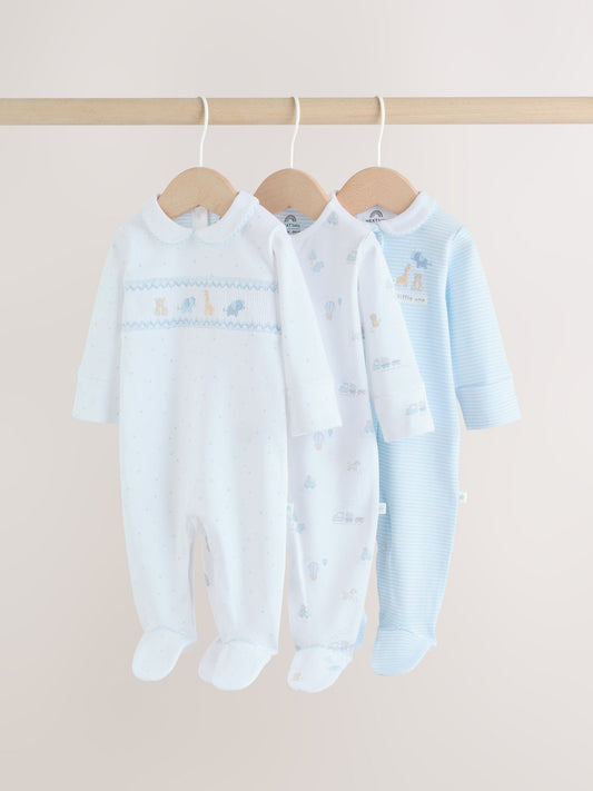 White Baby Sleepsuits 3 Pack (0-2yrs) image 1