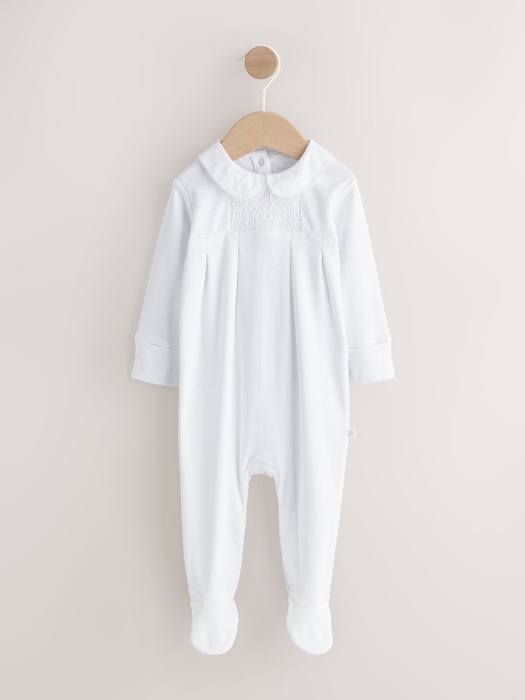 White Collar Baby Sleepsuit (0-2yrs) image 2