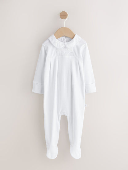 White Collar Baby Sleepsuit (0-2yrs) image 2