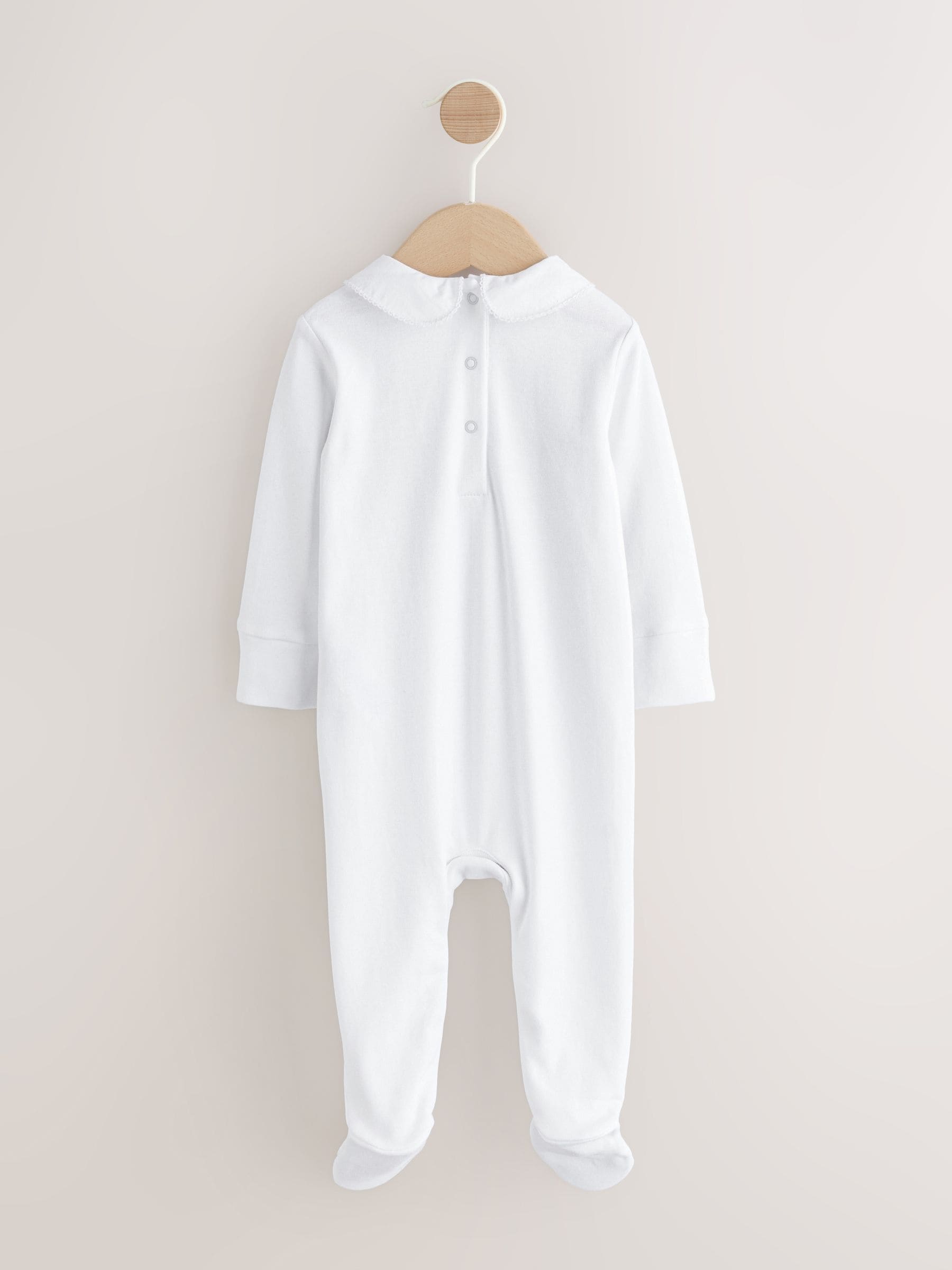 White Collar Baby Sleepsuit (0-2yrs) image 3