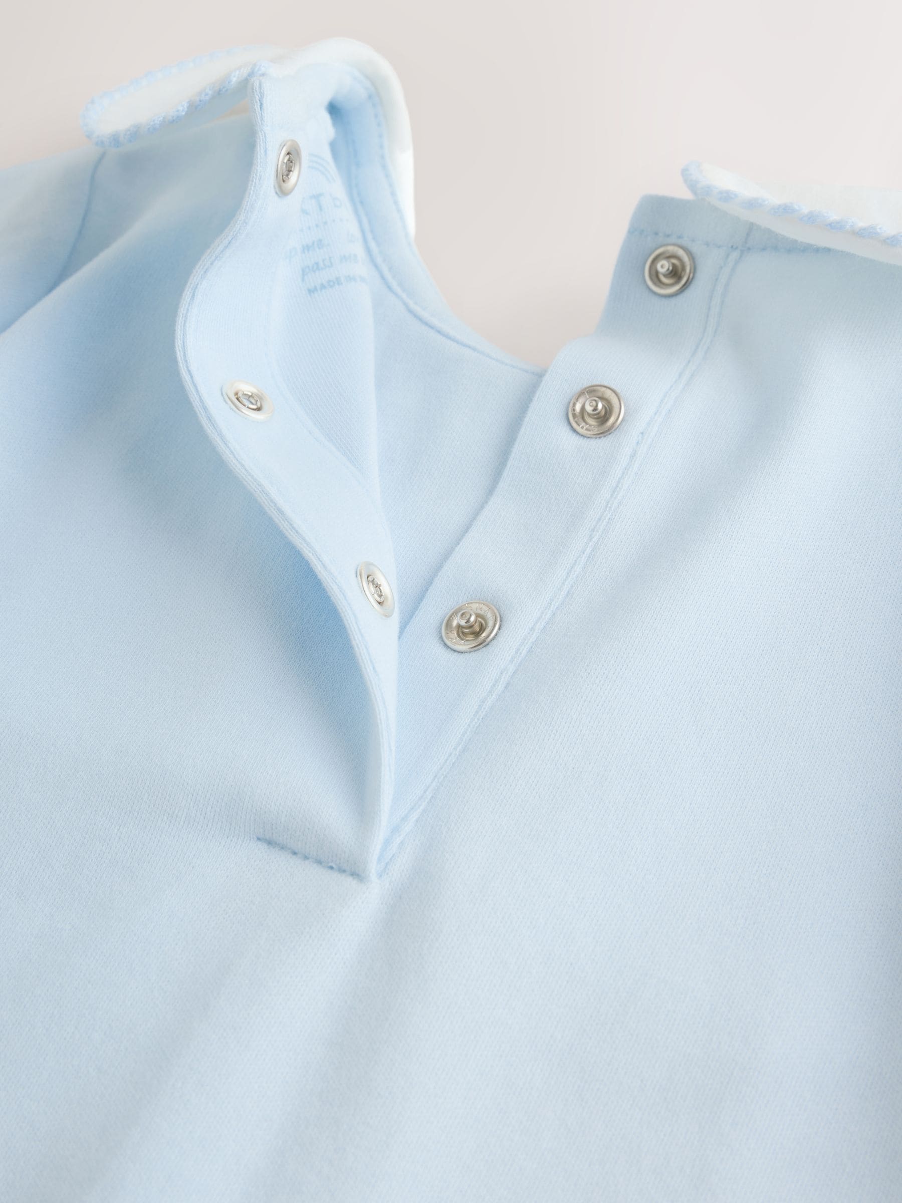 Blue Occasion Collared Baby Sleepsuit (0-2yrs) image 7