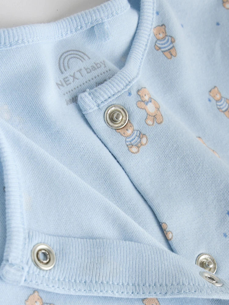 Blue 4 Pack Baby Bear Sleepsuit (0-2yrs)