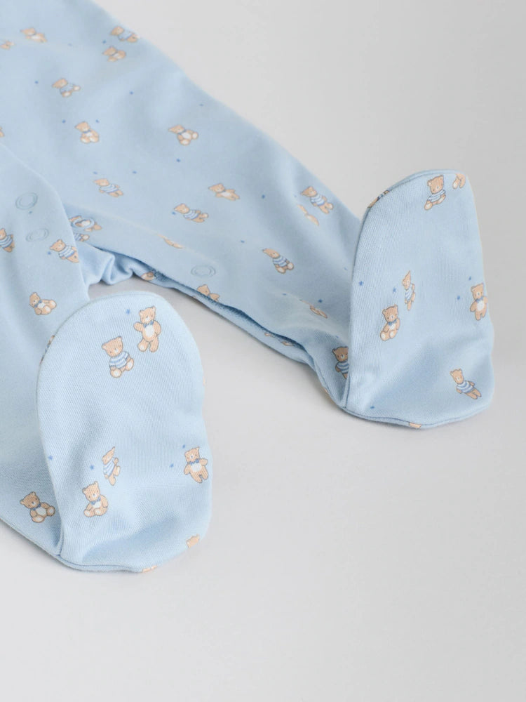 Blue 4 Pack Baby Bear Sleepsuit (0-2yrs)