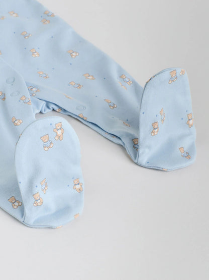 Blue 4 Pack Baby Bear Sleepsuit (0-2yrs)