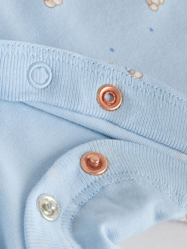 Blue 4 Pack Baby Bear Sleepsuit (0-2yrs)