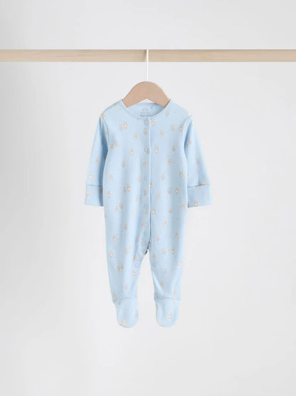 Blue 4 Pack Baby Bear Sleepsuit (0-2yrs)
