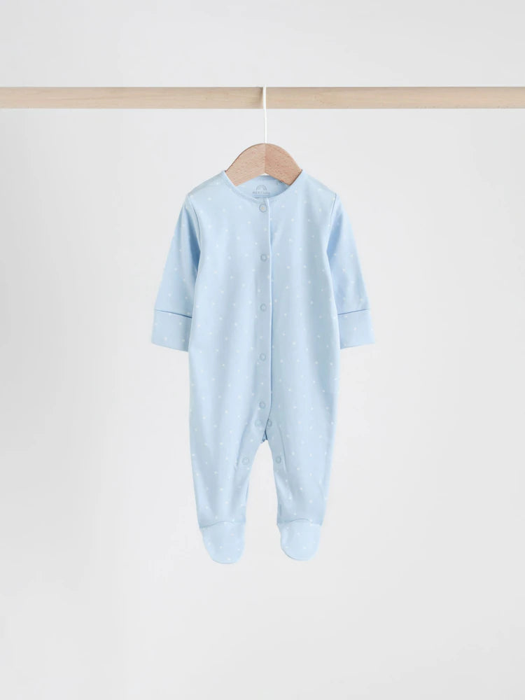 Blue 4 Pack Baby Bear Sleepsuit (0-2yrs)