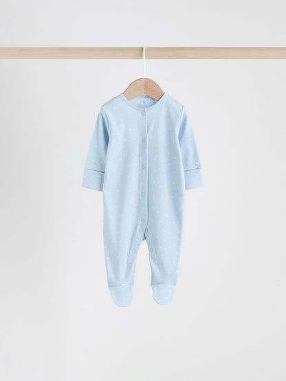 Blue 4 Pack Baby Bear Sleepsuit (0-2yrs) image 4