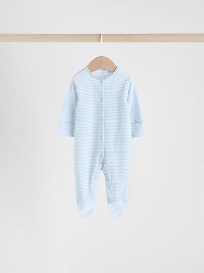 Blue 4 Pack Baby Bear Sleepsuit (0-2yrs) image 6