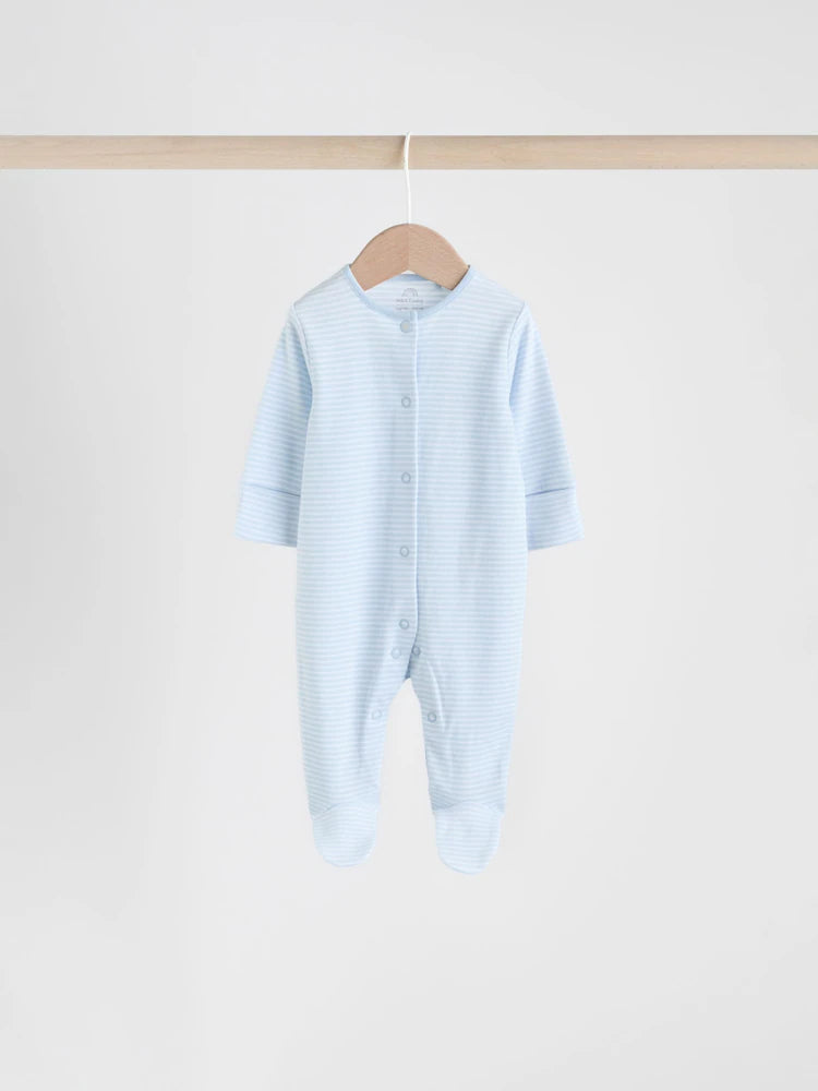 Blue 4 Pack Baby Bear Sleepsuit (0-2yrs)