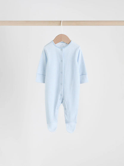 Blue 4 Pack Baby Bear Sleepsuit (0-2yrs)