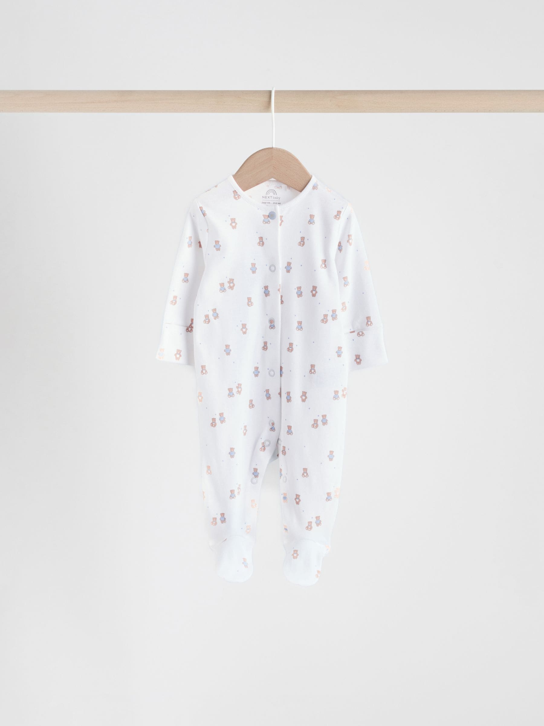 Blue 4 Pack Baby Bear Sleepsuit (0-2yrs) image 7