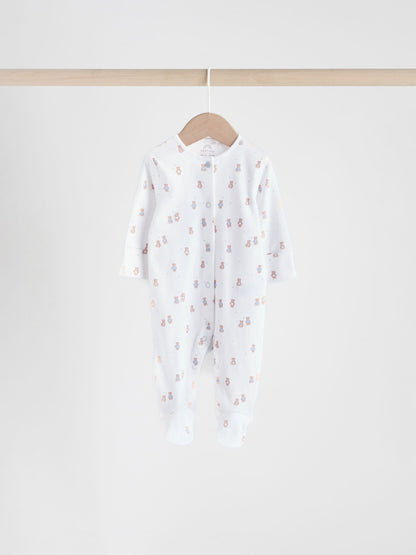 Blue 4 Pack Baby Bear Sleepsuit (0-2yrs) image 7