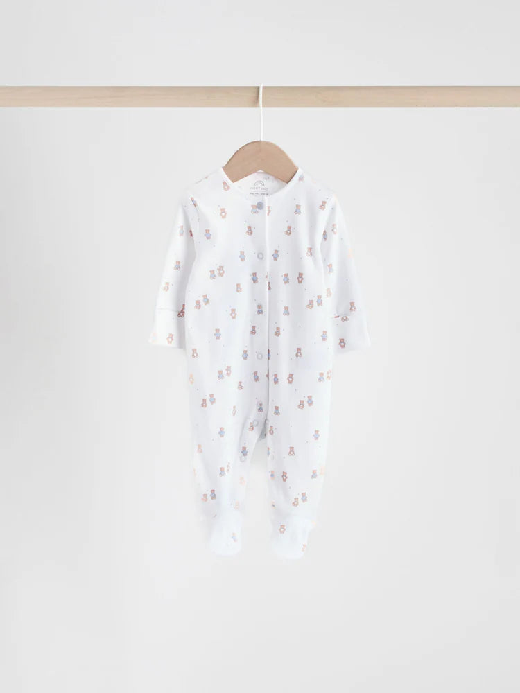 Blue 4 Pack Baby Bear Sleepsuit (0-2yrs)