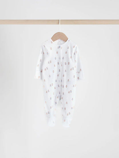 Blue 4 Pack Baby Bear Sleepsuit (0-2yrs)
