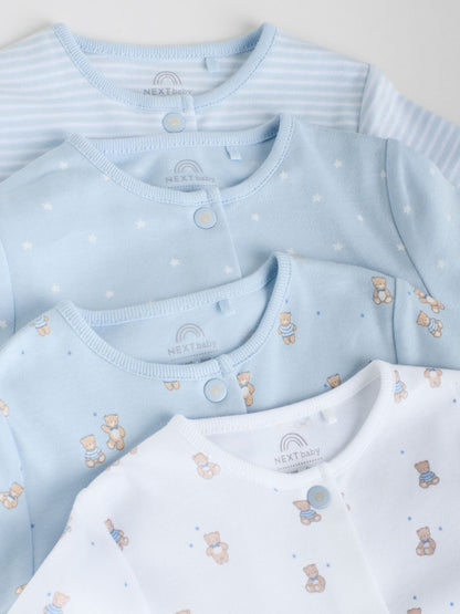 Blue 4 Pack Baby Bear Sleepsuit (0-2yrs) image 9