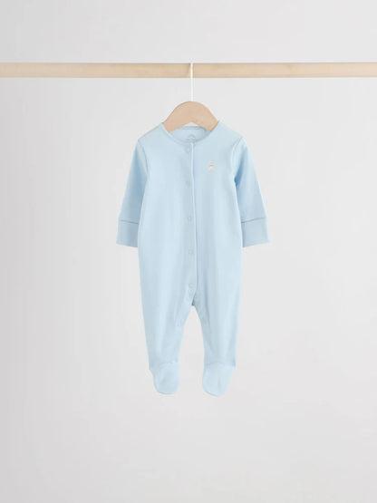 Blue 7 Pack Baby Bear Sleepsuit (0-2yrs)