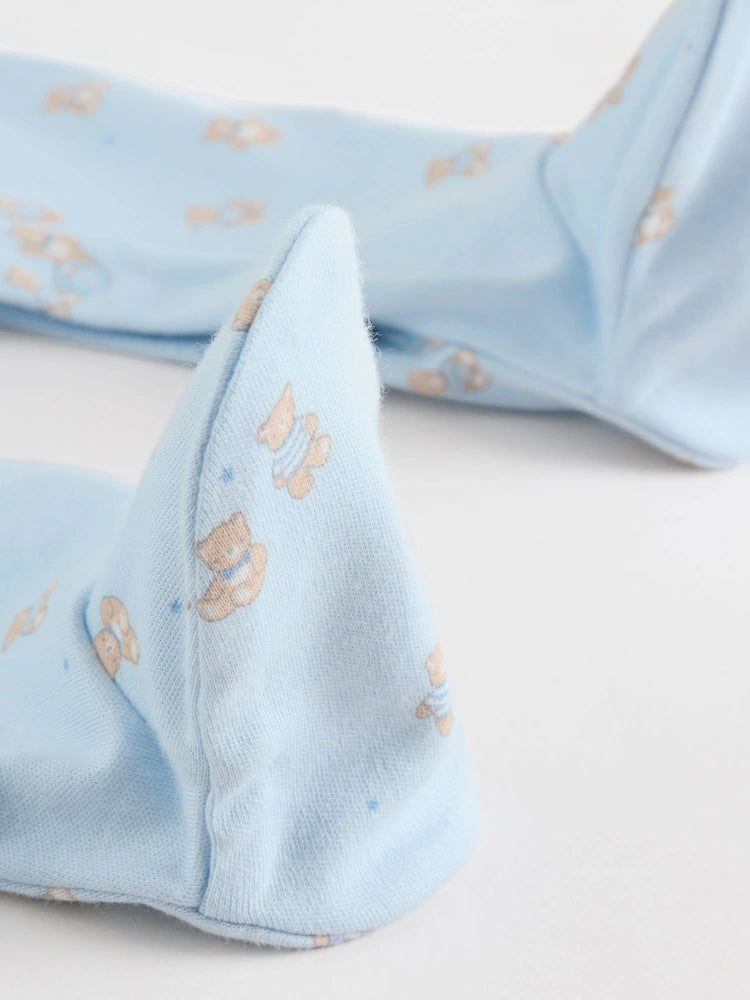 Blue 7 Pack Baby Bear Sleepsuit (0-2yrs)