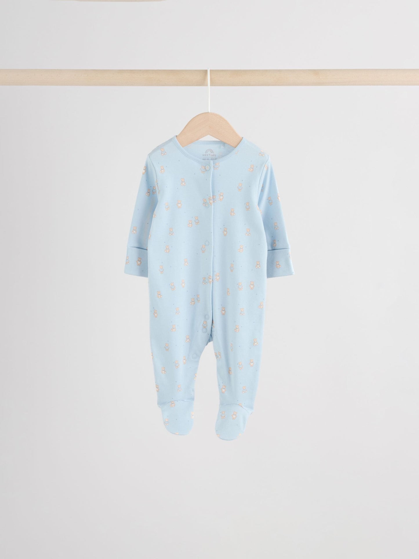 Blue 7 Pack Baby Bear Sleepsuit (0-2yrs) image 3