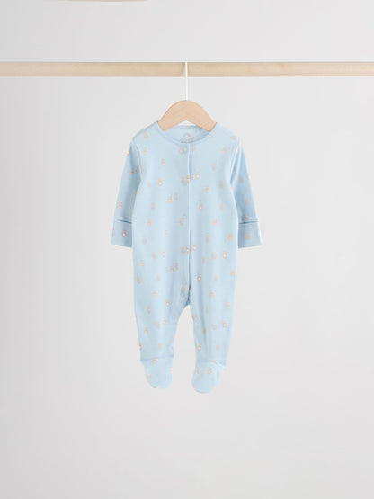 Blue 7 Pack Baby Bear Sleepsuit (0-2yrs) image 3