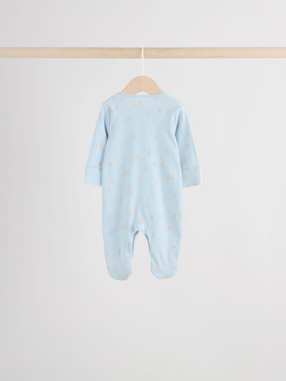 Blue 7 Pack Baby Bear Sleepsuit (0-2yrs) image 4