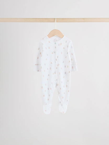 Blue 7 Pack Baby Bear Sleepsuit (0-2yrs) image 5