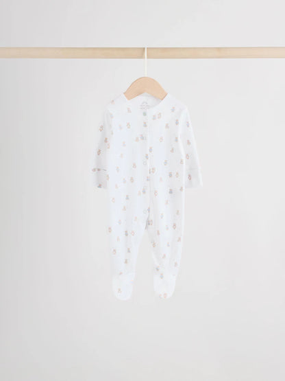 Blue 7 Pack Baby Bear Sleepsuit (0-2yrs)