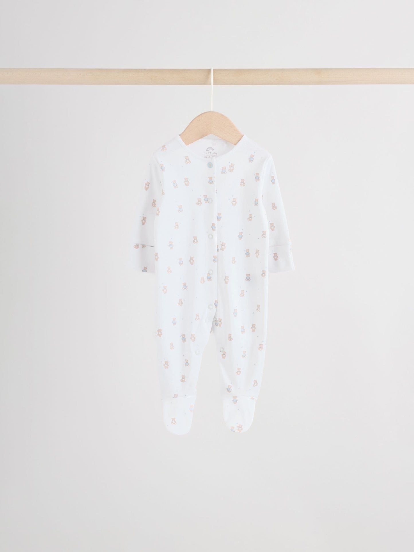 Blue 7 Pack Baby Bear Sleepsuit (0-2yrs) image 5