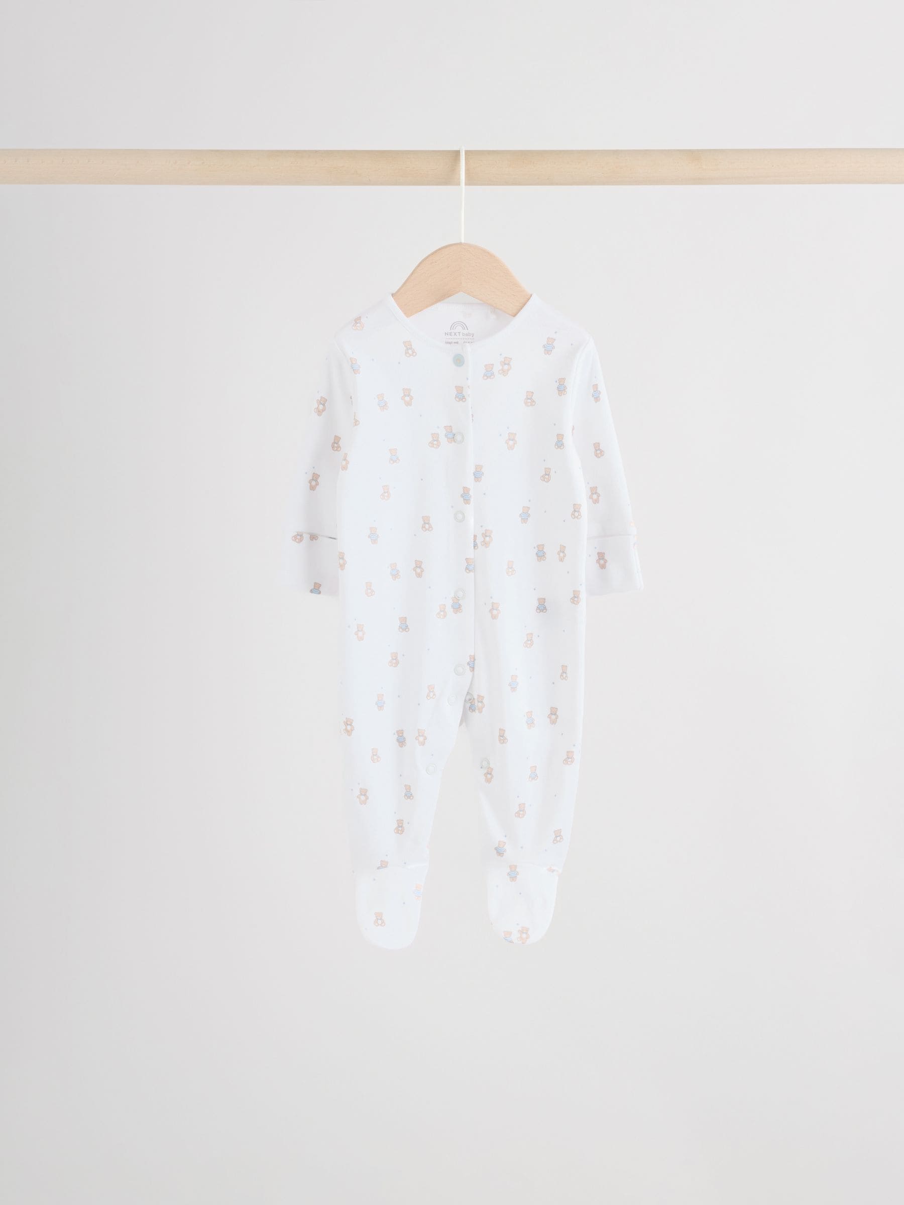 Blue 7 Pack Baby Bear Sleepsuit (0-2yrs) image 5