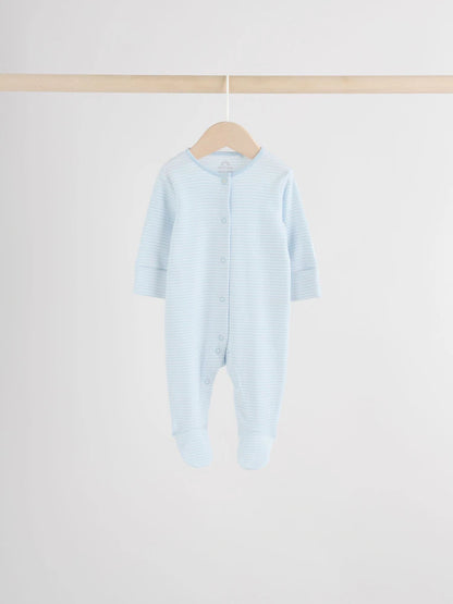 Blue 7 Pack Baby Bear Sleepsuit (0-2yrs)