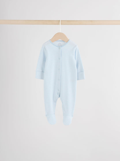 Blue 7 Pack Baby Bear Sleepsuit (0-2yrs) image 6
