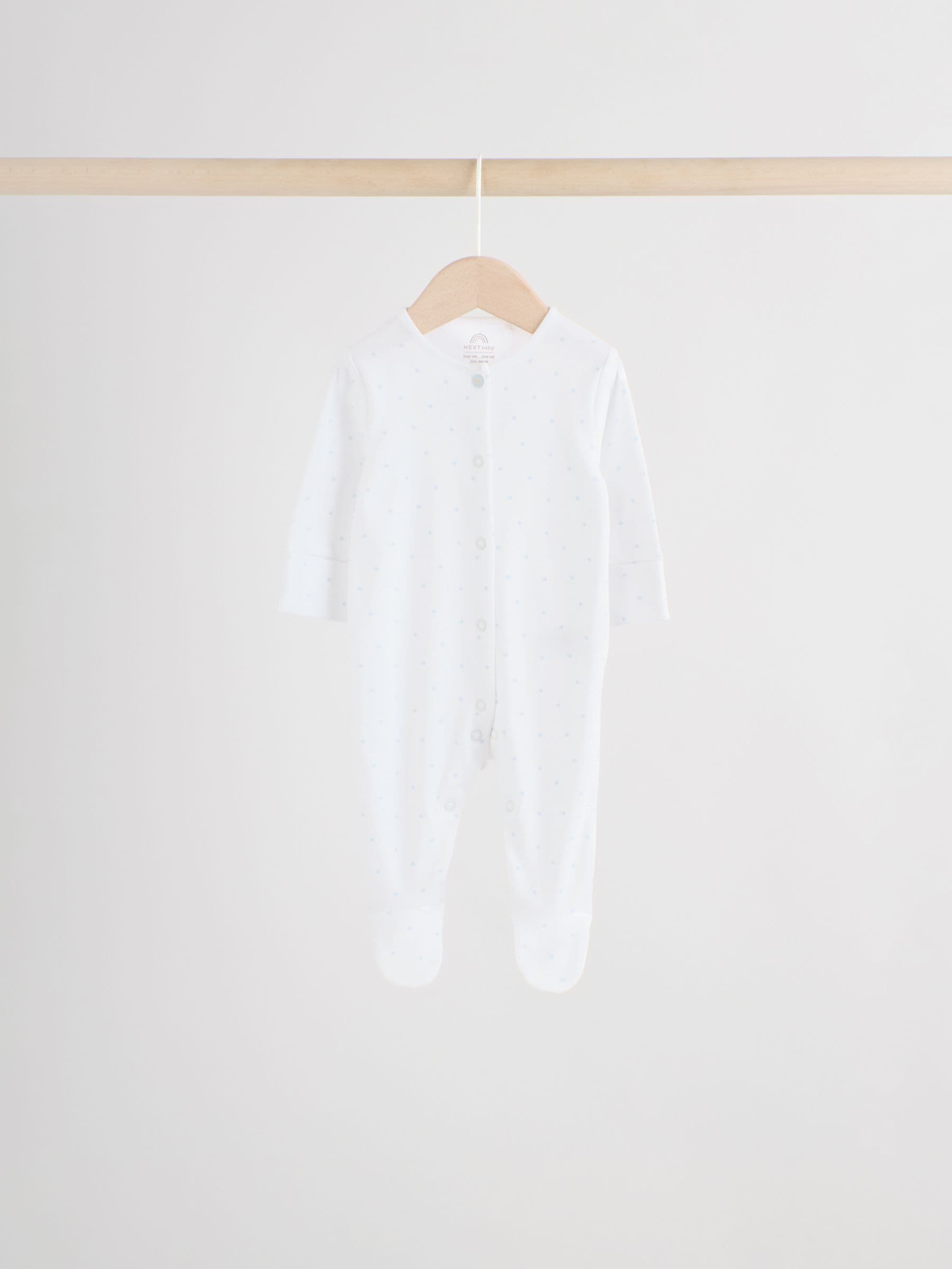 Blue 7 Pack Baby Bear Sleepsuit (0-2yrs) image 7