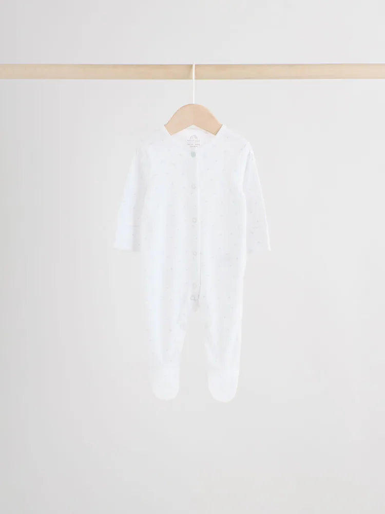 Blue 7 Pack Baby Bear Sleepsuit (0-2yrs)