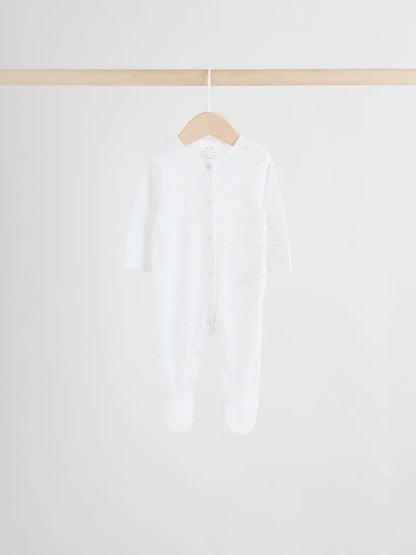 Blue 7 Pack Baby Bear Sleepsuit (0-2yrs)