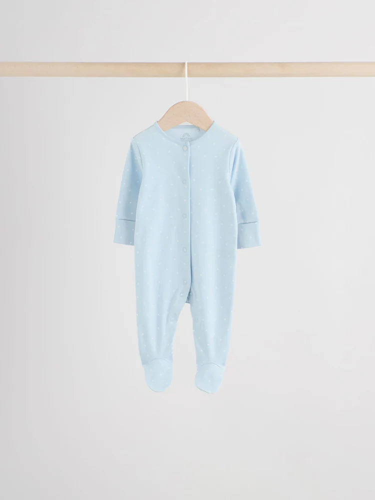 Blue 7 Pack Baby Bear Sleepsuit (0-2yrs)