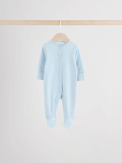 Blue 7 Pack Baby Bear Sleepsuit (0-2yrs)