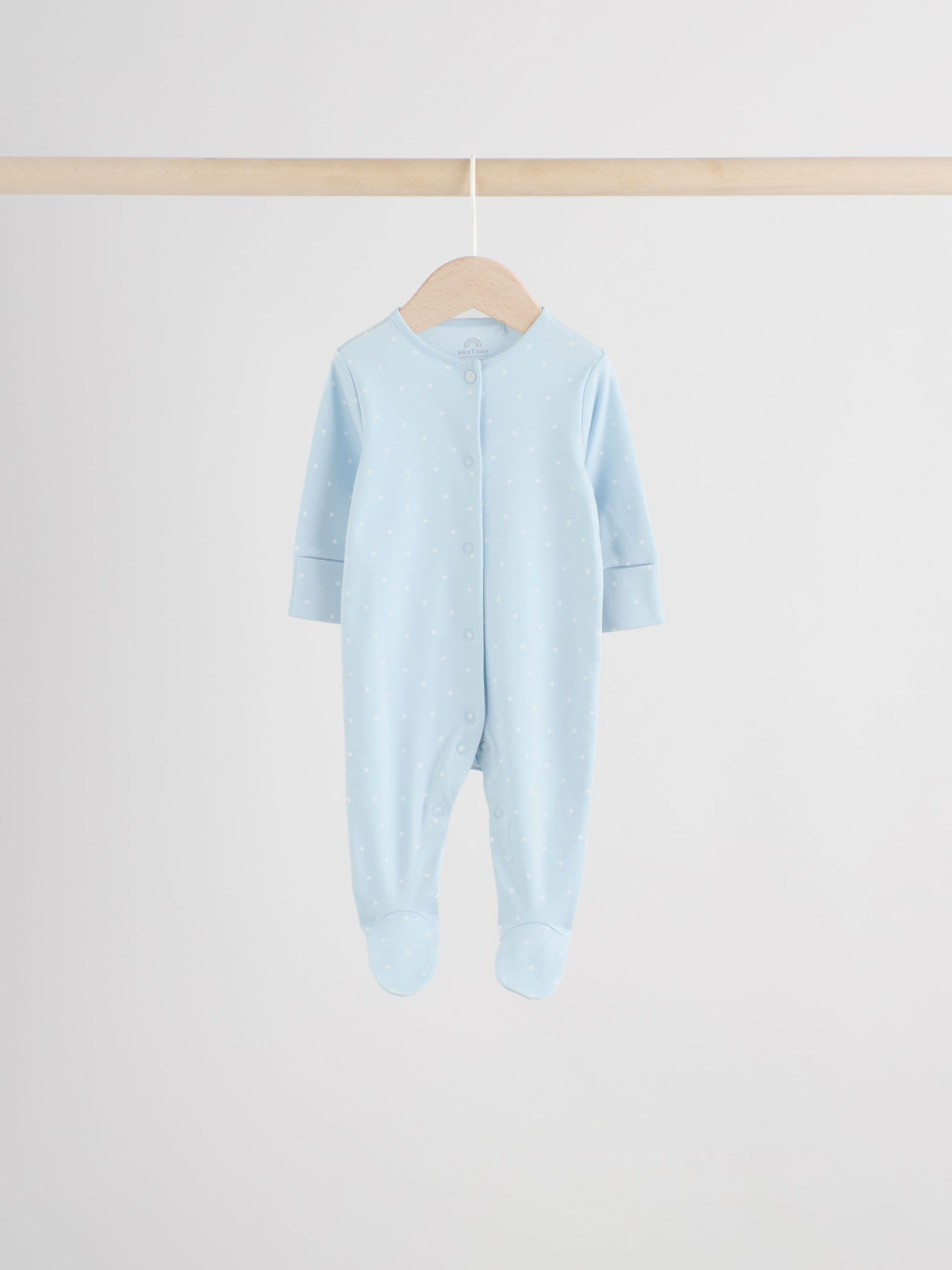 Blue 7 Pack Baby Bear Sleepsuit (0-2yrs) image 8