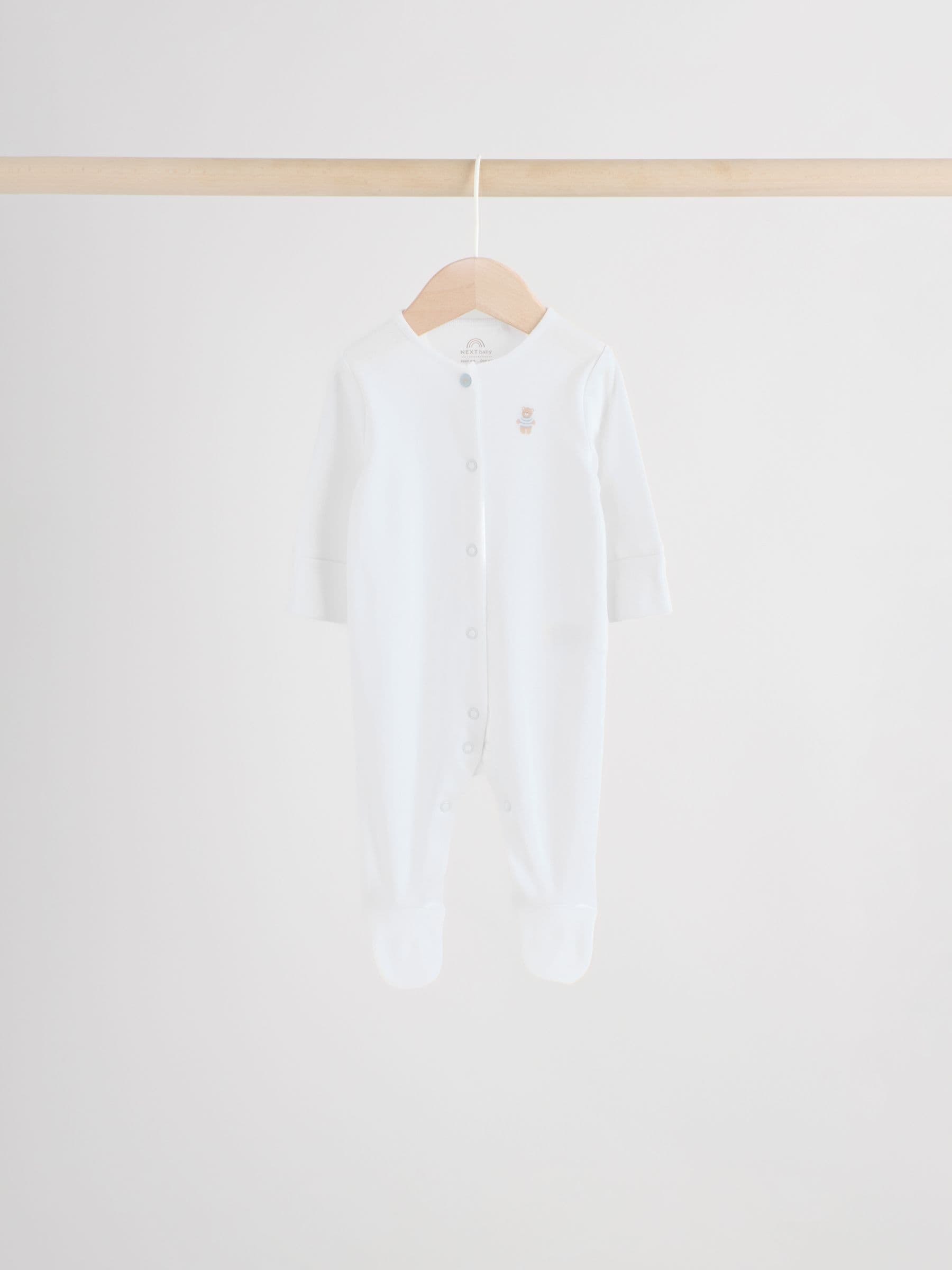 Blue 7 Pack Baby Bear Sleepsuit (0-2yrs) image 9