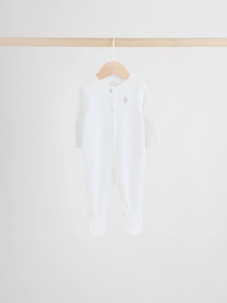 Blue 7 Pack Baby Bear Sleepsuit (0-2yrs)