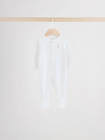 Blue 7 Pack Baby Bear Sleepsuit (0-2yrs)